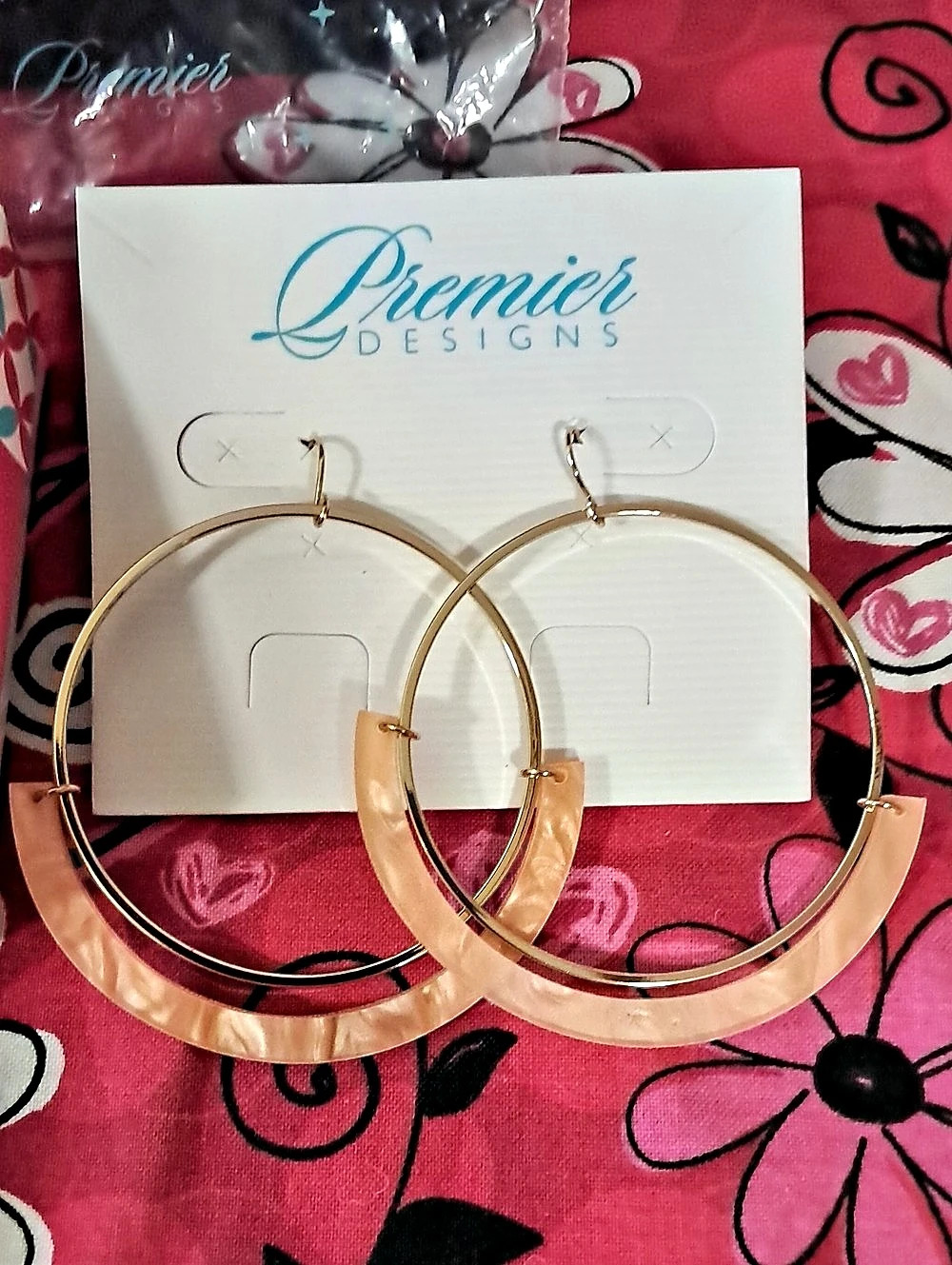 Premiers Designs Tahiti Gold Tone Hoop Earrings New